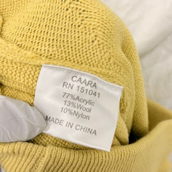 CAARA Wool Blend Mustard Yellow Jogger Pant Small Loungwear Casual Cozy - Picture 5 of 6